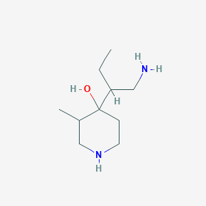 molecular formula C10H22N2O B13232076 4-(1-Aminobutan-2-yl)-3-methylpiperidin-4-ol 