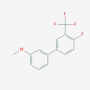 molecular formula C14H10F4O B13232087 4-Fluoro-3'-methoxy-3-trifluoromethyl-biphenyl 