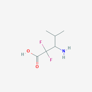 molecular formula C6H11F2NO2 B13232101 3-Amino-2,2-difluoro-4-methylpentanoic acid 