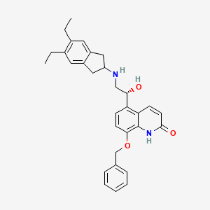 molecular formula C31H34N2O3 B1323215 (R)-8-(苄氧基)-5-(2-((5,6-二乙基-2,3-二氢-1H-茚-2-基)氨基)-1-羟乙基)喹啉-2(1H)-酮 CAS No. 435273-75-9