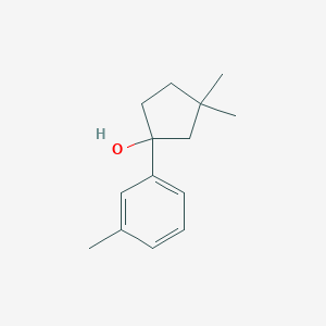 molecular formula C14H20O B13232167 3,3-Dimethyl-1-(3-methylphenyl)cyclopentan-1-OL 