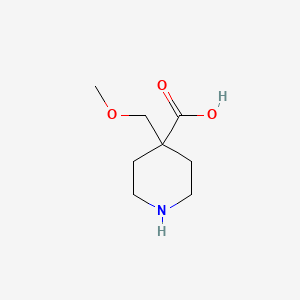 molecular formula C8H15NO3 B13232176 4-(Methoxymethyl)piperidine-4-carboxylic acid 