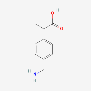 molecular formula C10H13NO2 B13232195 2-[4-(Aminomethyl)phenyl]propanoic acid 