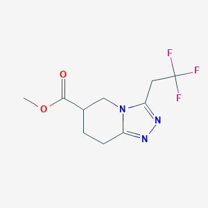 molecular formula C10H12F3N3O2 B13232298 Methyl 3-(2,2,2-trifluoroethyl)-5H,6H,7H,8H-[1,2,4]triazolo[4,3-a]pyridine-6-carboxylate 