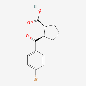 molecular formula C13H13BrO3 B1323231 trans-2-(4-Bromobenzoyl)cyclopentanecarboxylic acid CAS No. 733740-98-2