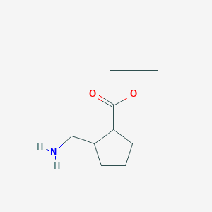 molecular formula C11H21NO2 B13232328 Tert-butyl 2-(aminomethyl)cyclopentane-1-carboxylate 