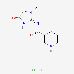 molecular formula C10H17ClN4O2 B13232366 N-(1-methyl-4-oxo-4,5-dihydro-1H-imidazol-2-yl)piperidine-3-carboxamide hydrochloride CAS No. 1193389-50-2