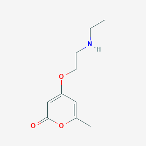 molecular formula C10H15NO3 B13232372 4-[2-(Ethylamino)ethoxy]-6-methyl-2H-pyran-2-one 