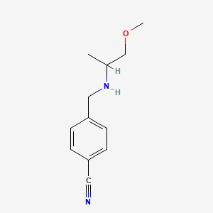 molecular formula C12H16N2O B13232431 4-{[(1-Methoxypropan-2-YL)amino]methyl}benzonitrile 