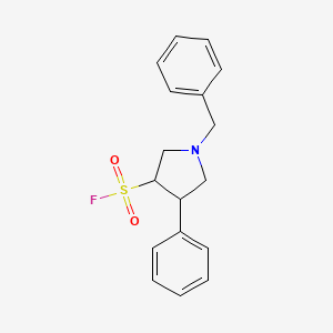 molecular formula C17H18FNO2S B13232439 1-Benzyl-4-phenylpyrrolidine-3-sulfonyl fluoride 