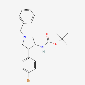 tert-Butyl N-[1-benzyl-4-(4-bromophenyl)pyrrolidin-3-yl]carbamate