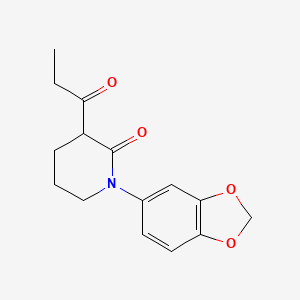 1-(2H-1,3-Benzodioxol-5-yl)-3-propanoylpiperidin-2-one