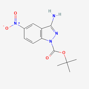 molecular formula C12H14N4O4 B1323248 tert-Butyl 3-amino-5-nitro-1H-indazole-1-carboxylate CAS No. 574729-25-2