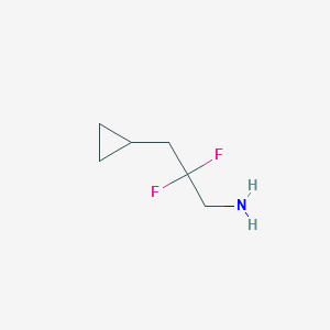 molecular formula C6H11F2N B13232516 3-Cyclopropyl-2,2-difluoropropan-1-amine 