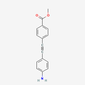 molecular formula C16H13NO2 B13232521 Methyl 4-[2-(4-aminophenyl)ethynyl]benzoate 