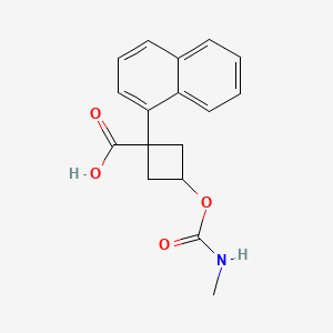 molecular formula C17H17NO4 B13232527 (1S,3s)-3-[(methylcarbamoyl)oxy]-1-(naphthalen-1-yl)cyclobutane-1-carboxylic acid 