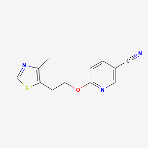 molecular formula C12H11N3OS B1323264 6-[2-(4-Methyl-1,3-thiazol-5-yl)ethoxy]-nicotinonitrile CAS No. 1016875-35-6