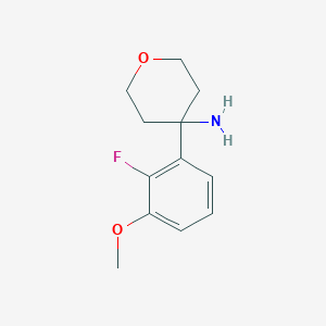 molecular formula C12H16FNO2 B13232657 4-(2-Fluoro-3-methoxyphenyl)oxan-4-amine 