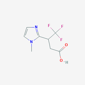 molecular formula C8H9F3N2O2 B13232669 4,4,4-Trifluoro-3-(1-methyl-1H-imidazol-2-yl)butanoic acid 