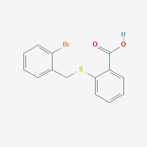 molecular formula C14H11BrO2S B1323267 苯甲酸，2-[[(2-溴苯基)甲基]硫代]- CAS No. 113425-21-1