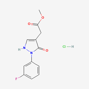 Methyl 2-[2-(3-fluorophenyl)-3-oxo-2,3-dihydro-1H-pyrazol-4-yl]acetate hydrochloride