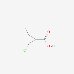 molecular formula C5H7ClO2 B13232813 2-Chloro-3-methylcyclopropane-1-carboxylic acid 