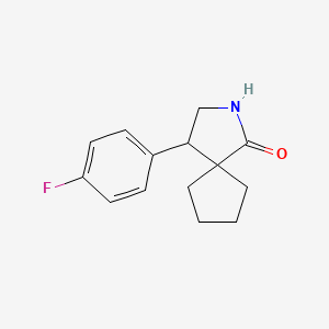 molecular formula C14H16FNO B13232892 4-(4-Fluorophenyl)-2-azaspiro[4.4]nonan-1-one 