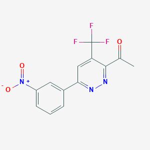 1-[6-(3-Nitrophenyl)-4-(trifluoromethyl)pyridazin-3-yl]ethan-1-one