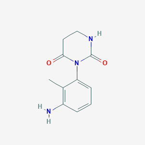 molecular formula C11H13N3O2 B13232936 3-(3-Amino-2-methylphenyl)-1,3-diazinane-2,4-dione 