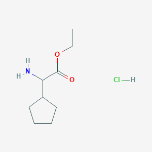 molecular formula C9H18ClNO2 B13232978 Ethyl 2-amino-2-cyclopentylacetate hydrochloride 