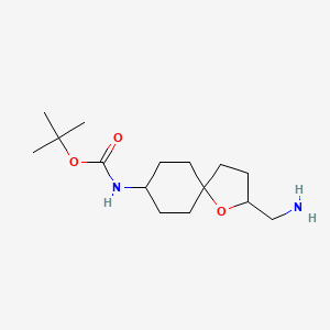 tert-Butyl N-[2-(aminomethyl)-1-oxaspiro[4.5]decan-8-yl]carbamate