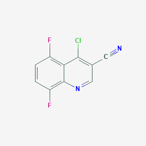 molecular formula C10H3ClF2N2 B1323306 4-氯-5,8-二氟喹啉-3-腈 CAS No. 936497-95-9