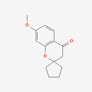 molecular formula C14H16O3 B13233094 7-Methoxy-3,4-dihydrospiro[1-benzopyran-2,1'-cyclopentane]-4-one 