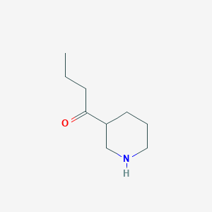 molecular formula C9H17NO B13233098 1-(Piperidin-3-yl)butan-1-one 