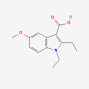 molecular formula C14H17NO3 B13233107 1,2-Diethyl-5-methoxy-1H-indole-3-carboxylic acid 