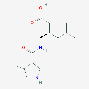 (3S)-5-methyl-3-({[(3RS,4RS)-4-methylpyrrolidin-3-yl]formamido}methyl)hexanoicacid