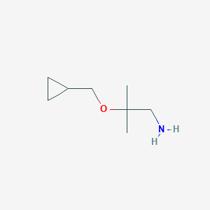 molecular formula C8H17NO B13233180 2-(Cyclopropylmethoxy)-2-methylpropan-1-amine 