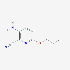 molecular formula C9H11N3O B13233191 3-Amino-6-propoxypyridine-2-carbonitrile 