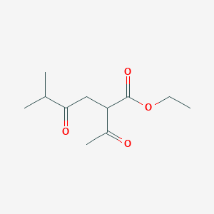 molecular formula C11H18O4 B13233239 Ethyl 2-acetyl-5-methyl-4-oxohexanoate CAS No. 3132-68-1