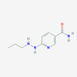 molecular formula C9H14N4O B13233279 6-(2-Propylhydrazin-1-yl)pyridine-3-carboxamide 