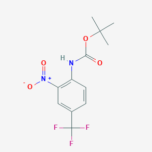 molecular formula C12H13F3N2O4 B1323330 tert-Butyl (2-nitro-4-(trifluoromethyl)phenyl)carbamate CAS No. 579474-18-3