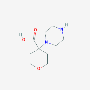 4-(Piperazin-1-YL)oxane-4-carboxylic acid