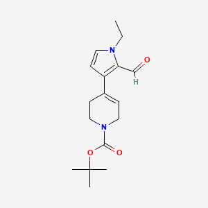 molecular formula C17H24N2O3 B13233345 tert-Butyl 4-(1-ethyl-2-formyl-1H-pyrrol-3-yl)-1,2,3,6-tetrahydropyridine-1-carboxylate 