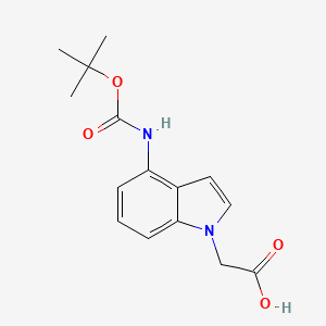 molecular formula C15H18N2O4 B1323335 [4-[(tert-Butoxycarbonyl)amino]-1H-indol-1-yl]acetic acid CAS No. 885266-64-8