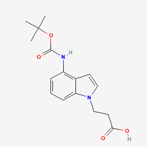 molecular formula C16H20N2O4 B1323336 3-[4-[(tert-Butoxycarbonyl)amino]-1H-indol-1-yl]propanoic acid CAS No. 885266-65-9