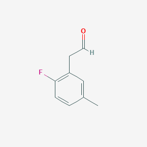 molecular formula C9H9FO B13233379 2-(2-Fluoro-5-methylphenyl)acetaldehyde 