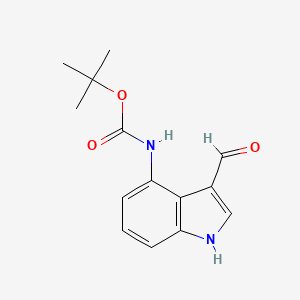 molecular formula C14H16N2O3 B1323342 Tert-butyl 3-formyl-1H-indol-4-ylcarbamate CAS No. 885266-77-3