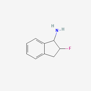 molecular formula C9H10FN B13233452 2-fluoro-2,3-dihydro-1H-inden-1-amine 