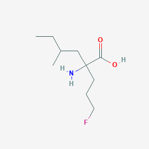 molecular formula C10H20FNO2 B13233509 2-Amino-2-(3-fluoropropyl)-4-methylhexanoic acid 