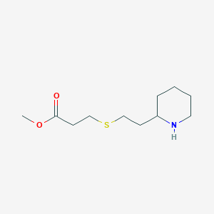 molecular formula C11H21NO2S B13233543 Methyl 3-{[2-(piperidin-2-yl)ethyl]sulfanyl}propanoate 